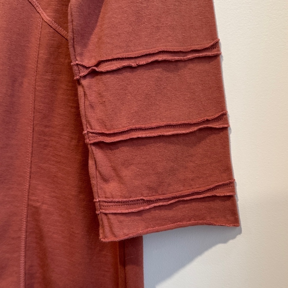 Women's Button-Down Tunic Top - Rust - Picture 7 of 9